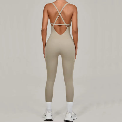 Adjustable Back Fitnes Women Bodysuits Corset Yoga Set Push up Gym One Piece Jumpsuit Workout Jumpsuit Female Active Wear XP274